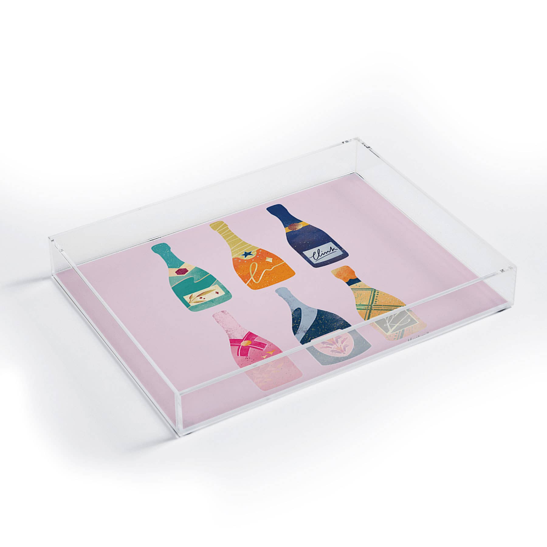 Deny Designs - Vente Plateaux décoratifs - Plateau en acrylique rose Thearticsoul pour bouteilles de champagne1