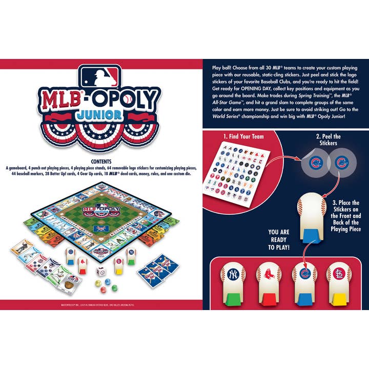 Masterpieces Puzzles - Wholesale Board Game - MLB Opoly Junior Board Game2