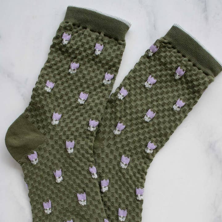 Tiepology - Wholesale Socks - Women's - Embossed Flower Casal Socks