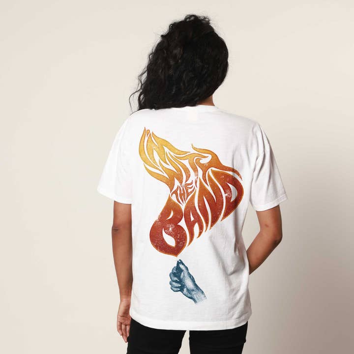 I'm With The Band Oversized White Tee for wholesale by James Mae