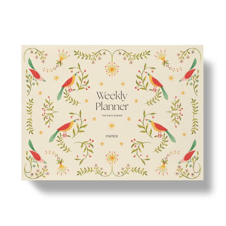 Weekly Desk Planner, Undated - Folklore Birds for wholesale by Papier