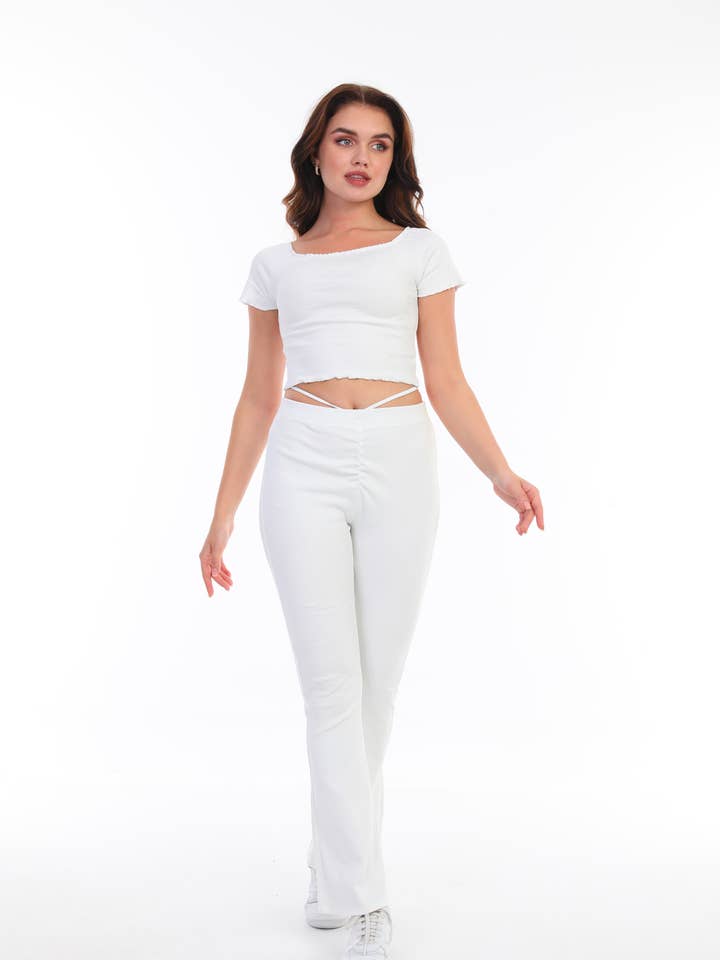 00298 FLARE PANT SET for wholesale by CM FASHION