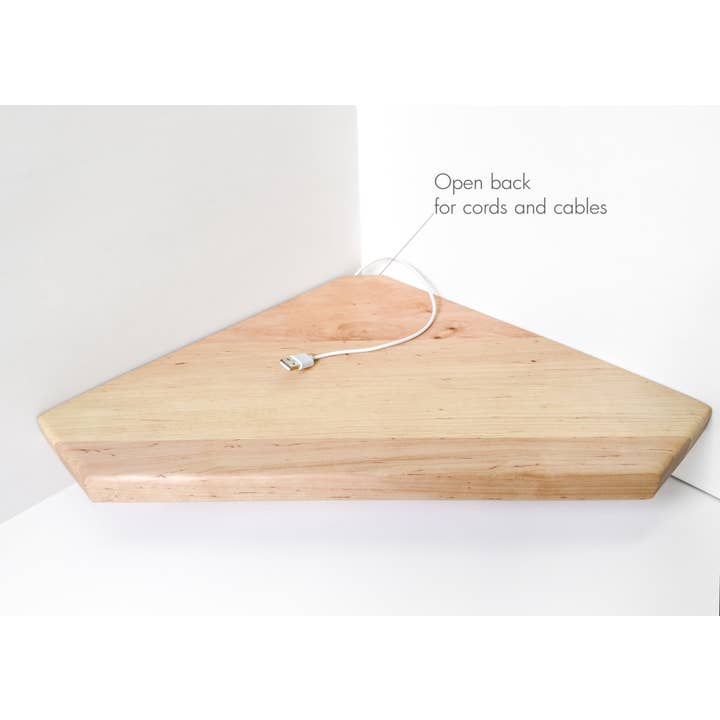 Сorner shelf Diamond with an open back for electrical cords for wholesale by Beaverhut
