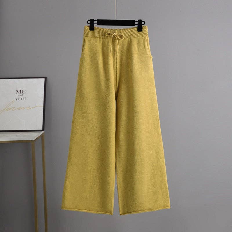 Marayn - Wholesale Lounge Set - Women's - Chic Fall Knit Set Angora Sweater  WideLeg Pants6