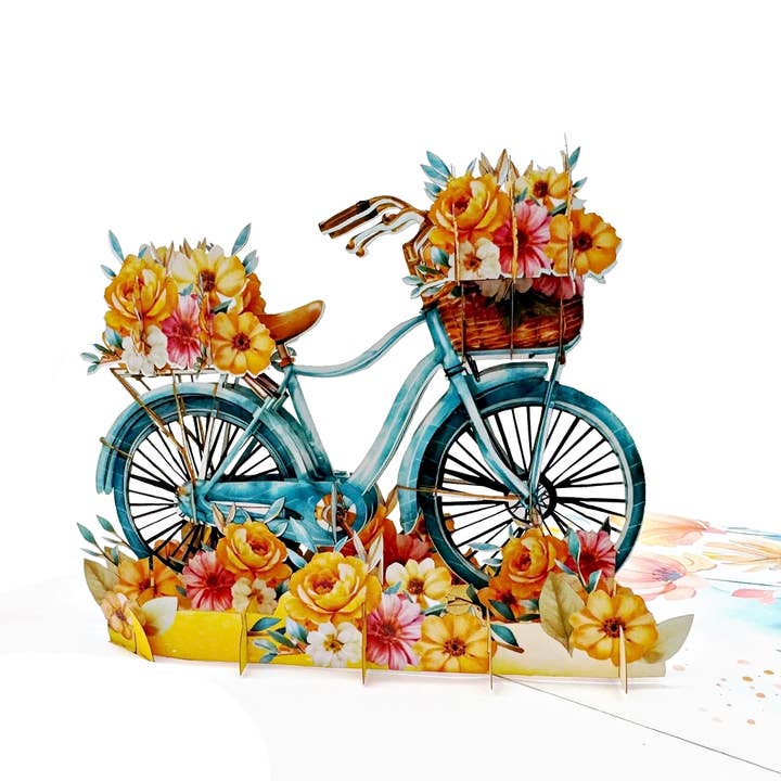 Wonder Paper Art - Wholesale Everyday Greeting Card -
Flower Bike Pop-Up Card – 3D Bicycle