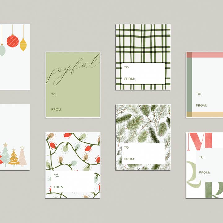 Adesivos de etiqueta de presente de Natal festivo por atacado de Hampton Paper Co.