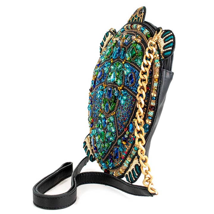 Mary Frances Accessories - Wholesale Crossbody Bag - Women's - Wave Rider Beaded Turtle Crossbody Handbag