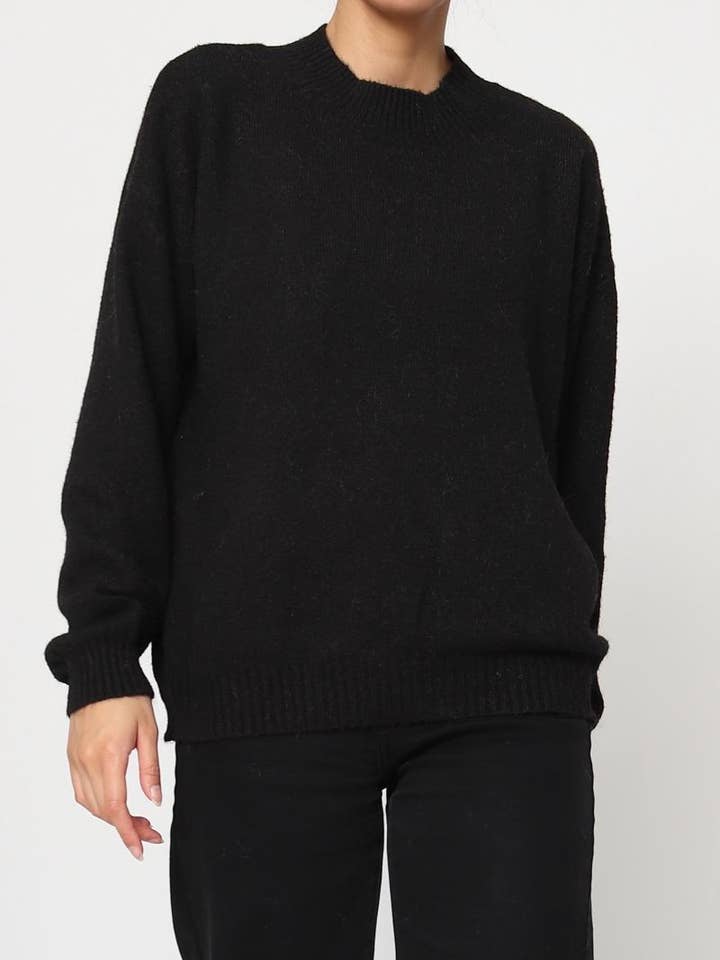 DIX-ONZE - Wholesale Knit Sweater - Women's - Soft Plain Sweater – Round Neck & Long Sleeves6