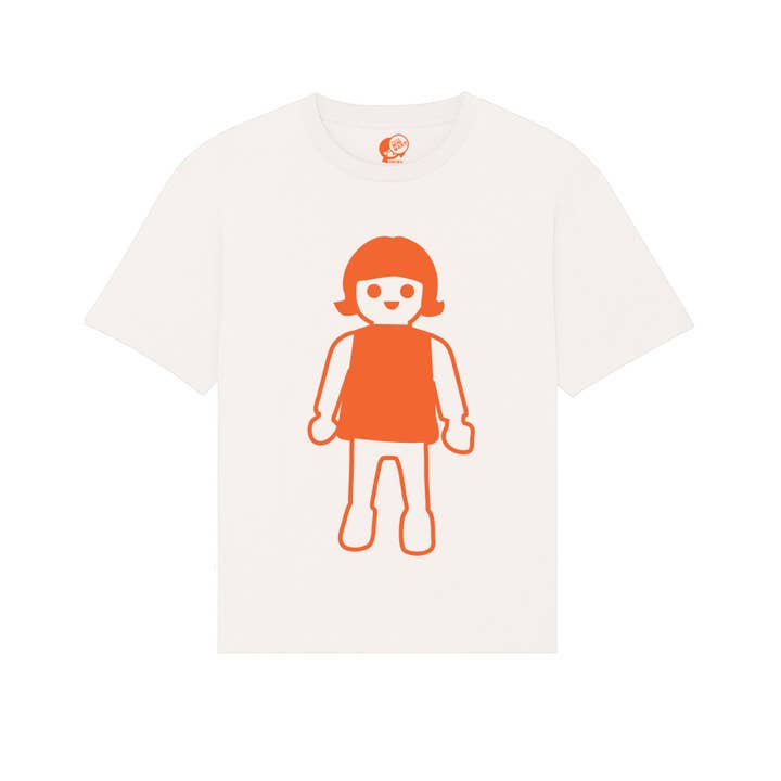 Yoko's Mini Mart - Venta al por mayor Camiseta serigrafiada - Unisex - Camiseta Playmobil vintage - Naranja