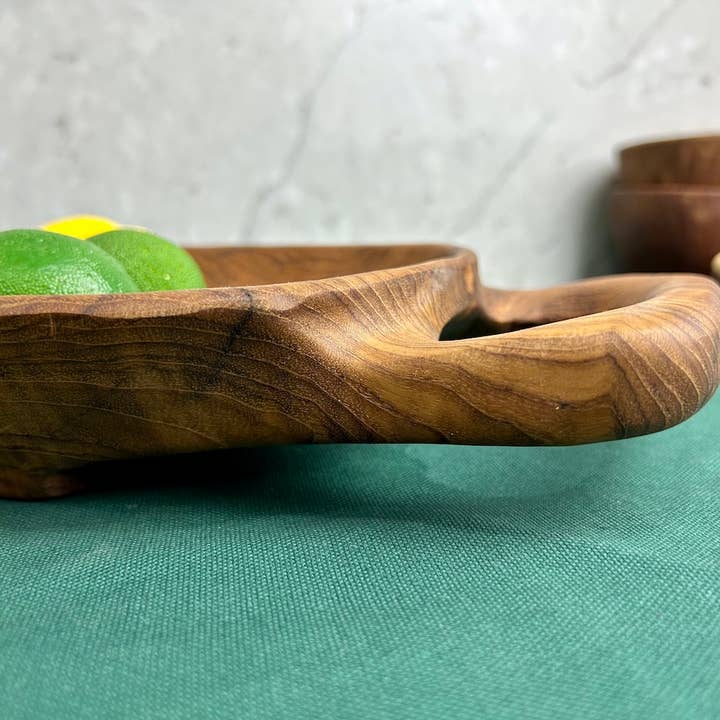 Tuckahoe Hardwoods - Wholesale Decorative Tray - Salvaged Teak Root Rustic Handled Tray - Large3