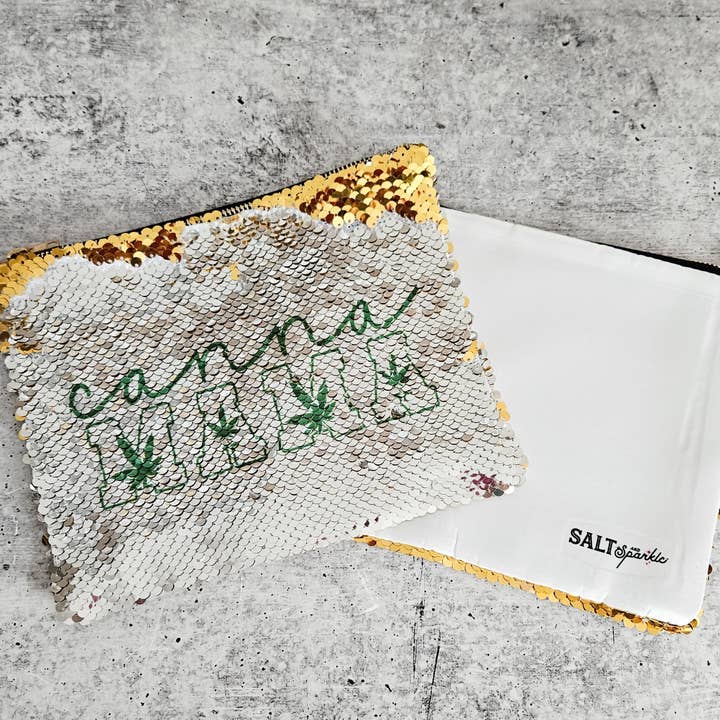 Salt and Sparkle - Wholesale Makeup/Cosmetic Bag - Cannamama 420 Sequin Cosmetic Case4