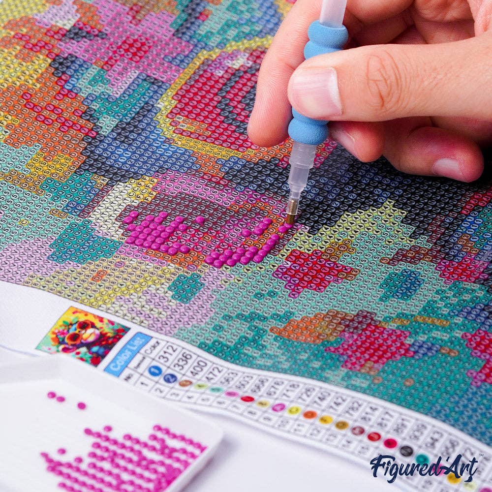 Figured'Art - Wholesale DIY craft kit - Mini Diamond Painting 25x25cm - Colourful Christmas Tree5