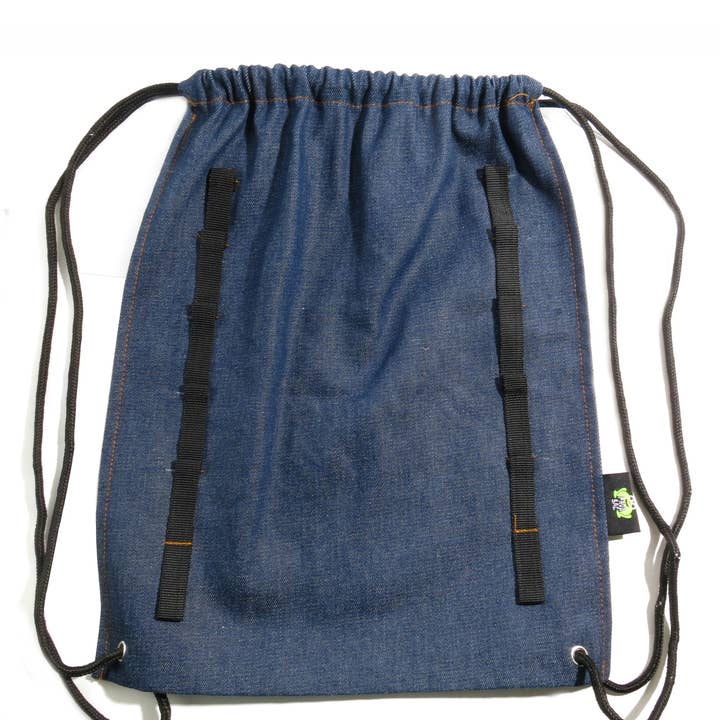 Backpack in Denim Fabirc with Adjustable Cord - PC for wholesale by Natalia