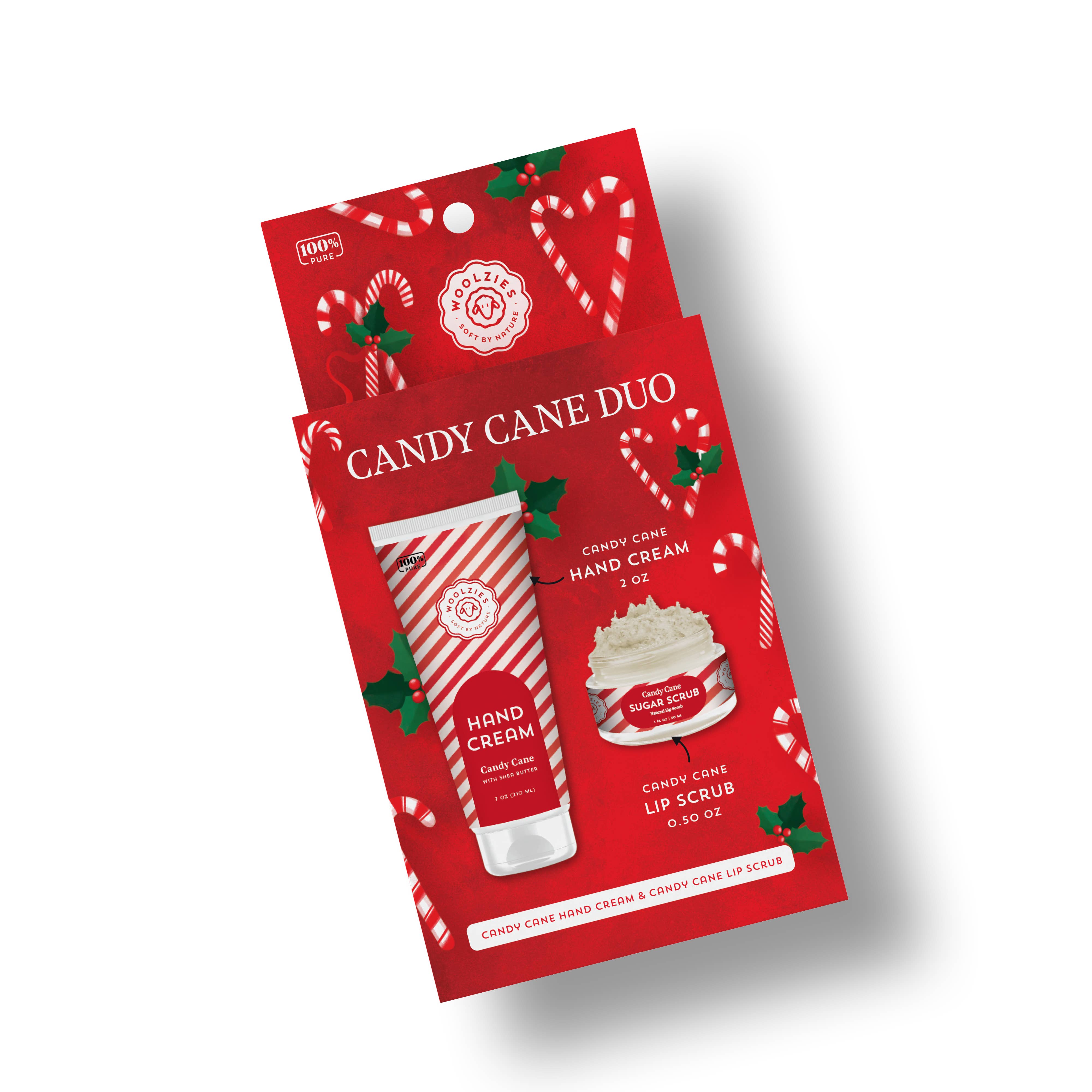 Woolzies - Wholesale Hand Cream/Lotion - Candy Cane Duo -  Hand Cream & Lip Scrub Duo – Holiday Set1