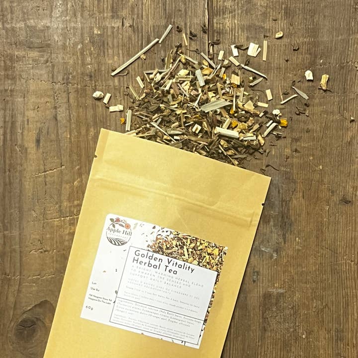 Golden Vitality Herbal Tea Blend for wholesale by Apple Hill Apothecary