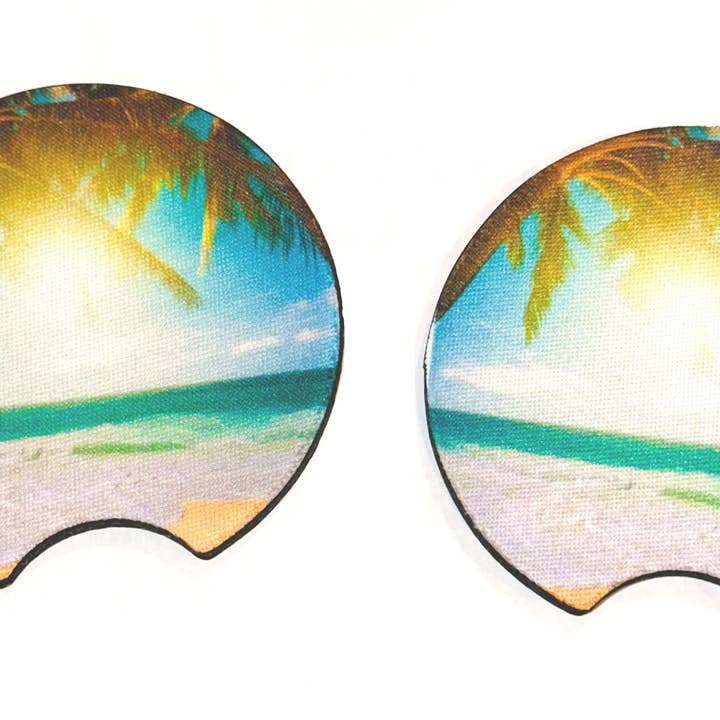Sottobicchieri per auto in neoprene Lake Life/Beach Life per la vendita all'ingrosso da parte di The Boho Country Chic LLC