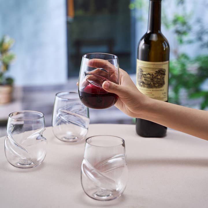 The Wine Savant / Khen Glassware - Wholesale Wine glass - Unbreakable Acrylic Plastic Aerating Stemless Wine Glasses1