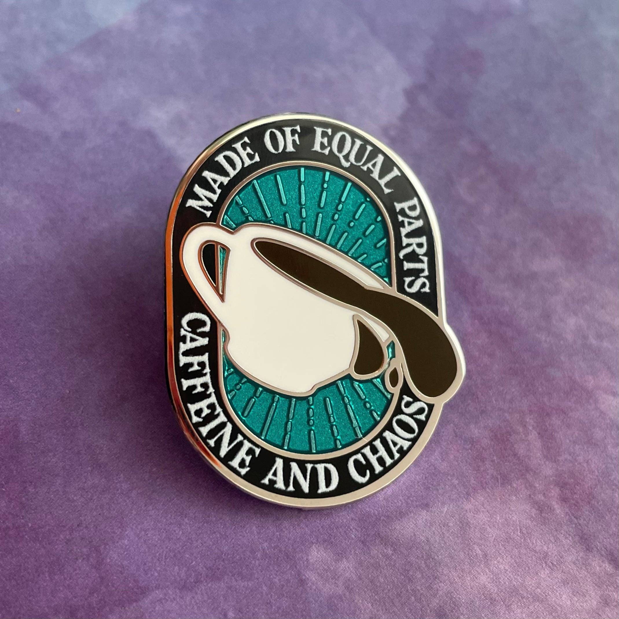 Rad Girl Creations - Wholesale Lapel Pin/Button - Caffeine and Chaos Pin0