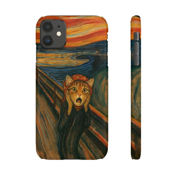 Babushka Cat x Edvard Munch The Scream Parody Art Snap Case for wholesale by Babushka Cat