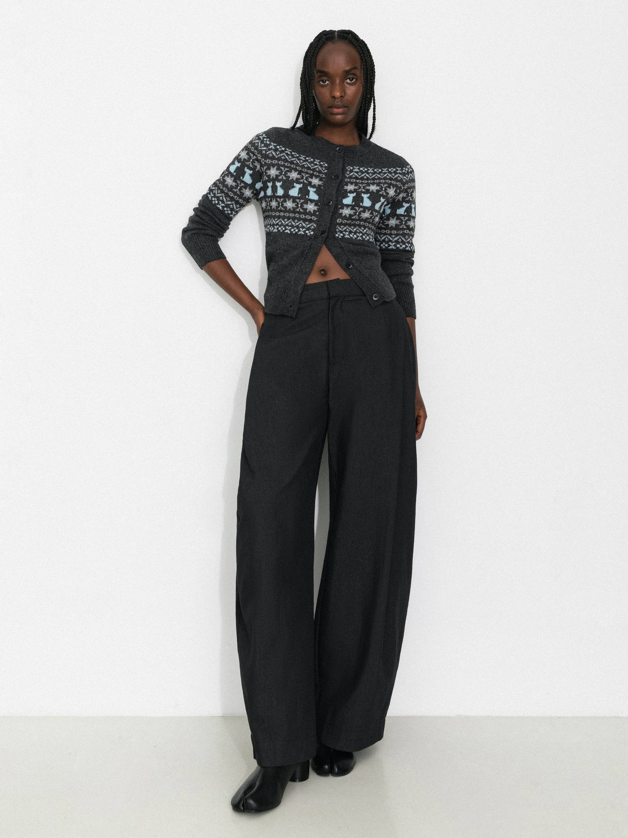 CUBIC - Wholesale Cardigan - Women's - CUBIC Cat Print Fair Isle Wool-Blend Cardigan11