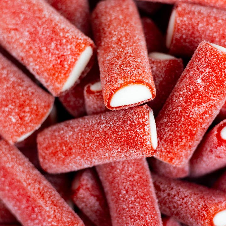 Sweetish- Swedish Candy Wholesale - Wholesale Gummy - Vidal Sweden Sour Strawberry Tubes 4.40lbs