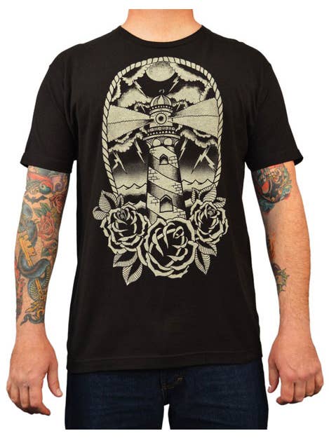 Black Light House - Men's Graphic Tee for wholesale on Faire
