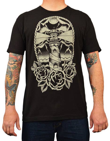 Black Light House - Men's Graphic Tee for wholesale on Faire