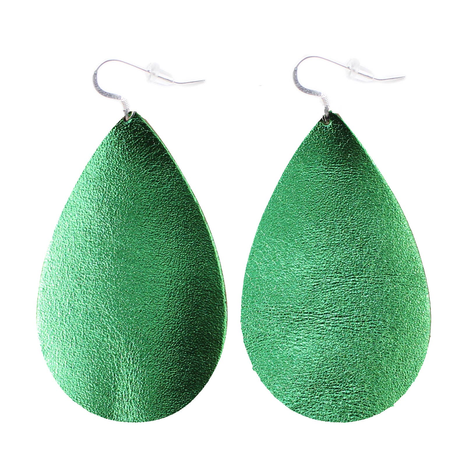 OneWild - Wholesale Dangle Earrings - Shiny Green - The Drop Leather Earrings0