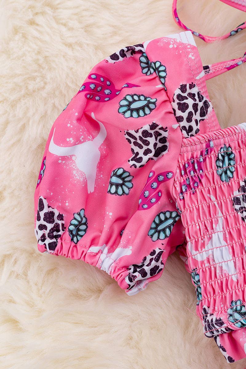 Kids Charm Online - Vente Bikini – enfant - Concho & cactus Ensemble de bain smocké SWG25144003 SOL2