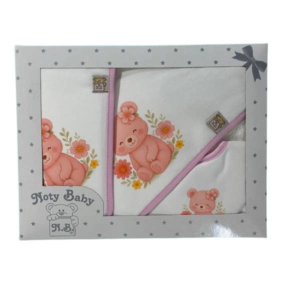 Hooded bath towel set with diaper and bib for b for wholesale by Noty Baby