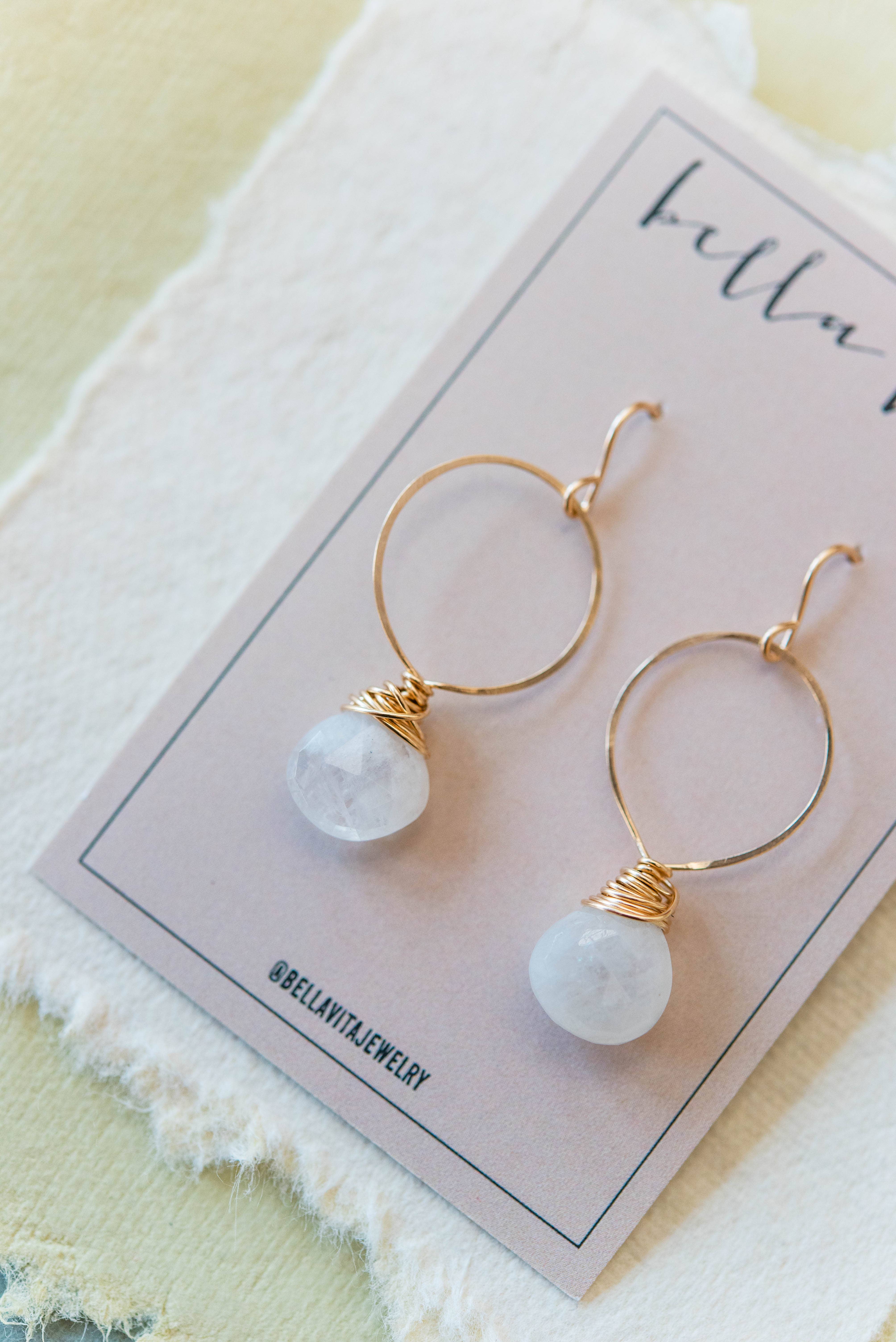Bella Vita Jewelry - Wholesale Dangle Earrings - Pantone Earrings | Megan Hoop and Natural Stone Earrings29