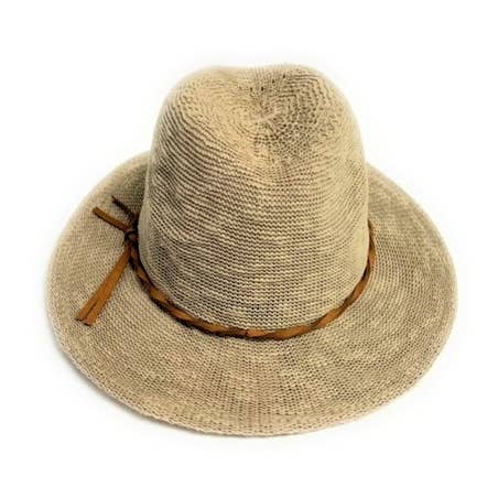 23S-0227 Cotton Blend Fedora Brim Hat with Tie for wholesale by Shihreen Inc