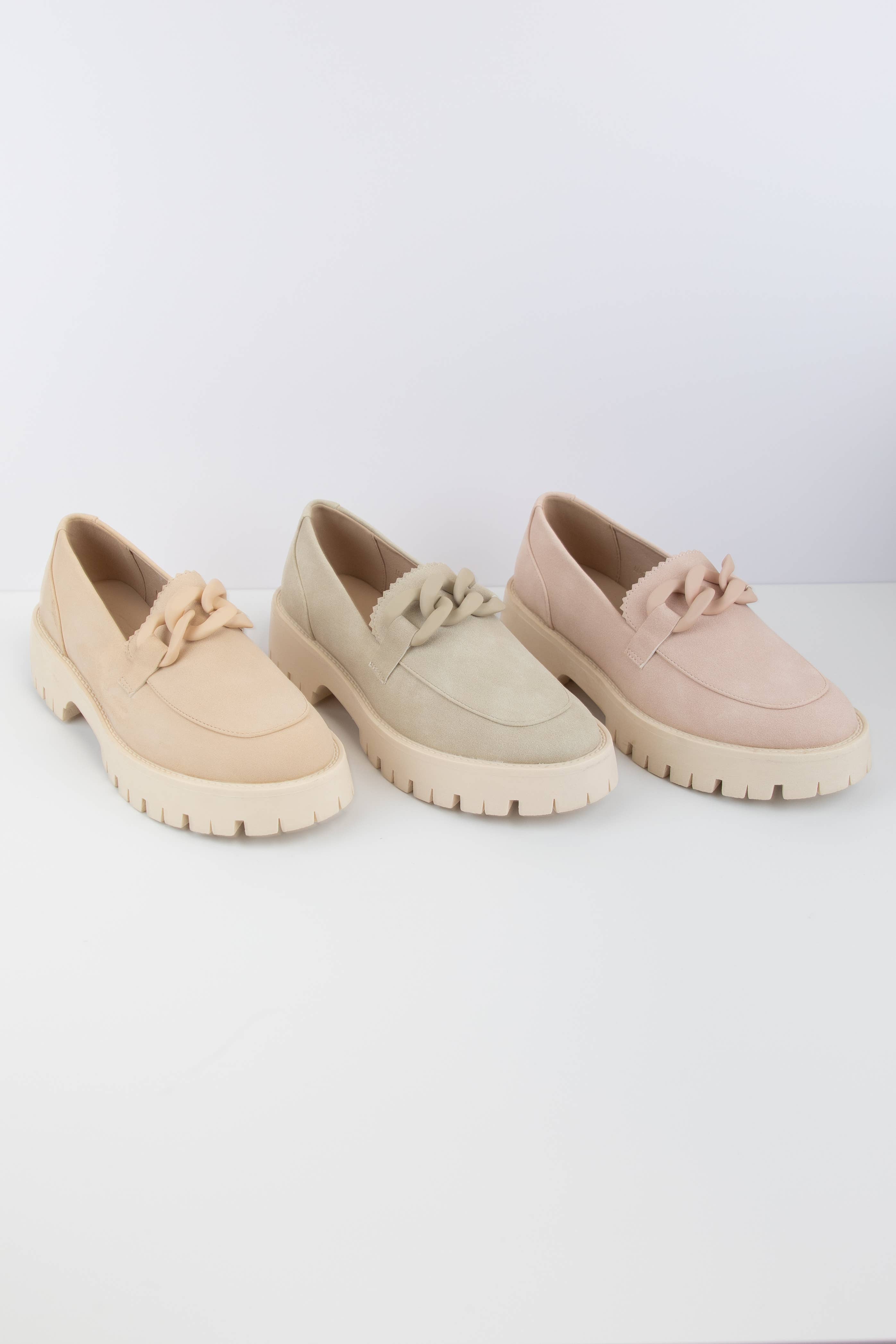 CCOCCI - Wholesale Loafers - Women's - MADISON MATTE FINISHED CHUNKY CHAIN DETAIL LUG SOLE LOAFER5