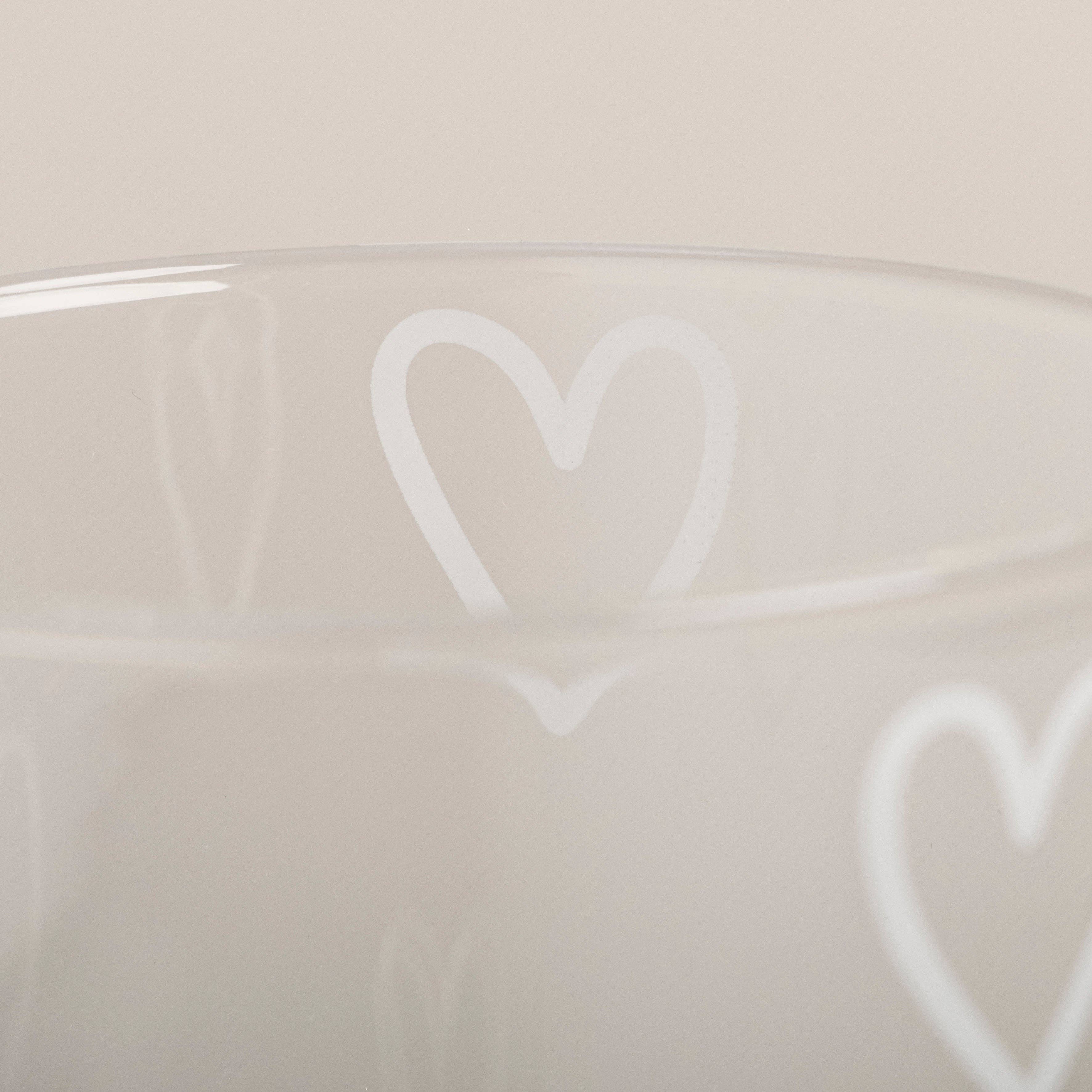 Eulenschnitt - Wholesale Drinking Glass/Cup - Drinking glass hearts white (VE = 6 pcs)14