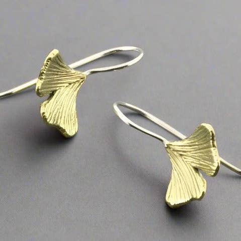 Ginkgo Leaf Ørering - Lille - Messing & Sølv for engroshandel hos Makers & Providers