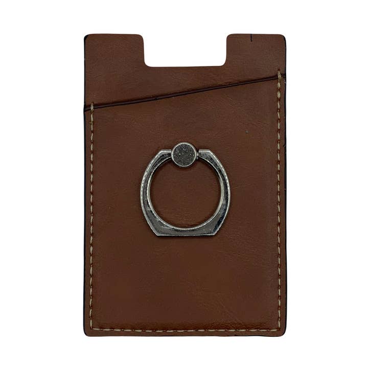 BRUINE LEREN STICK OP TELEFOONKAARTHOUDER voor wholesale door Pizzazz, Inc.