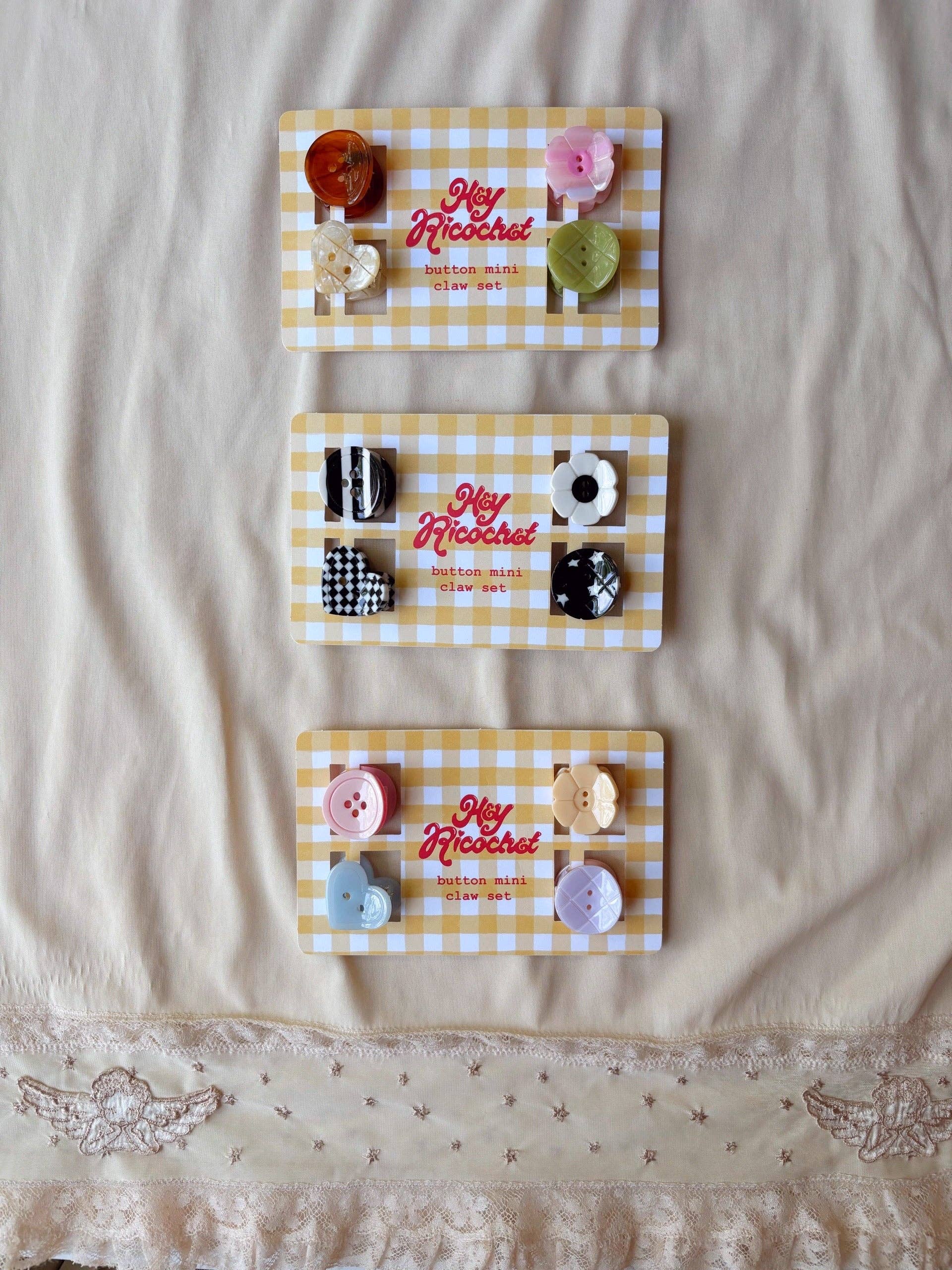 Hey Ricochet - Wholesale Hair Pin - Button Mini Claw Set7