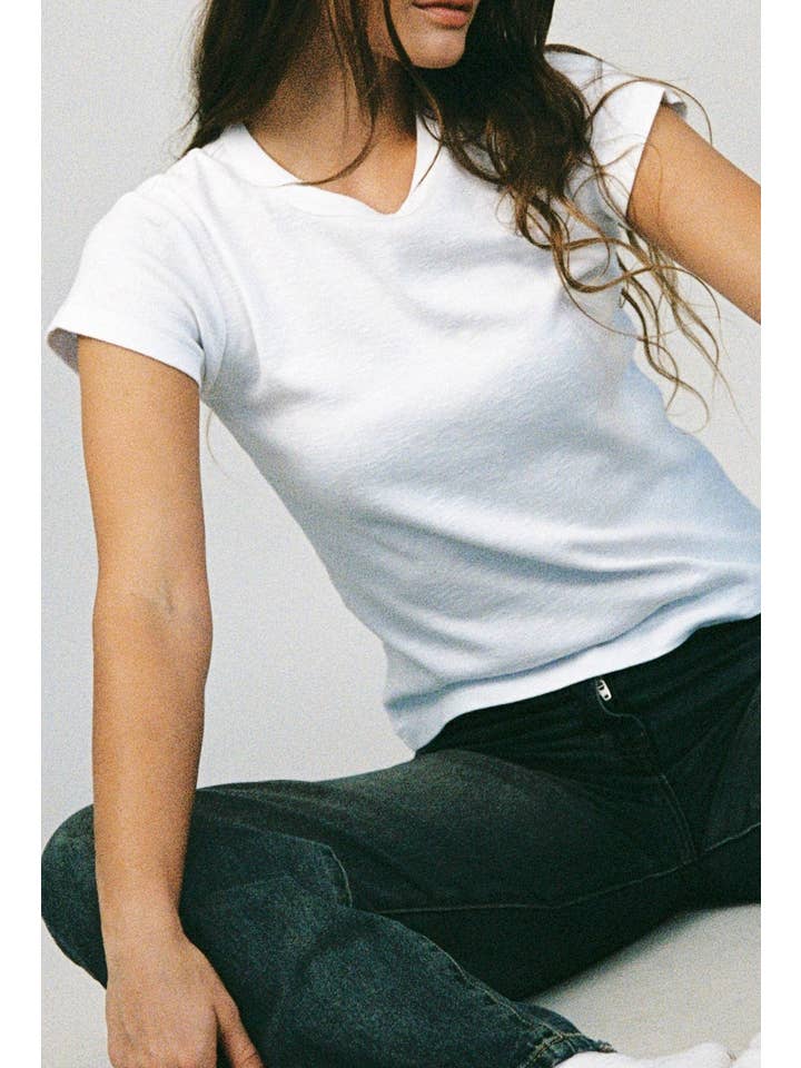 Weiss Vintage-Slub-T-Shirt für den Großhandel auf Faire4