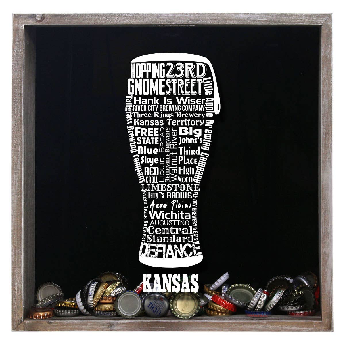 Torched Products – Großhandel 3D-Wandkunst – Cap Collector-Beer Typografie Shadow Box — Farmhouse Antique14