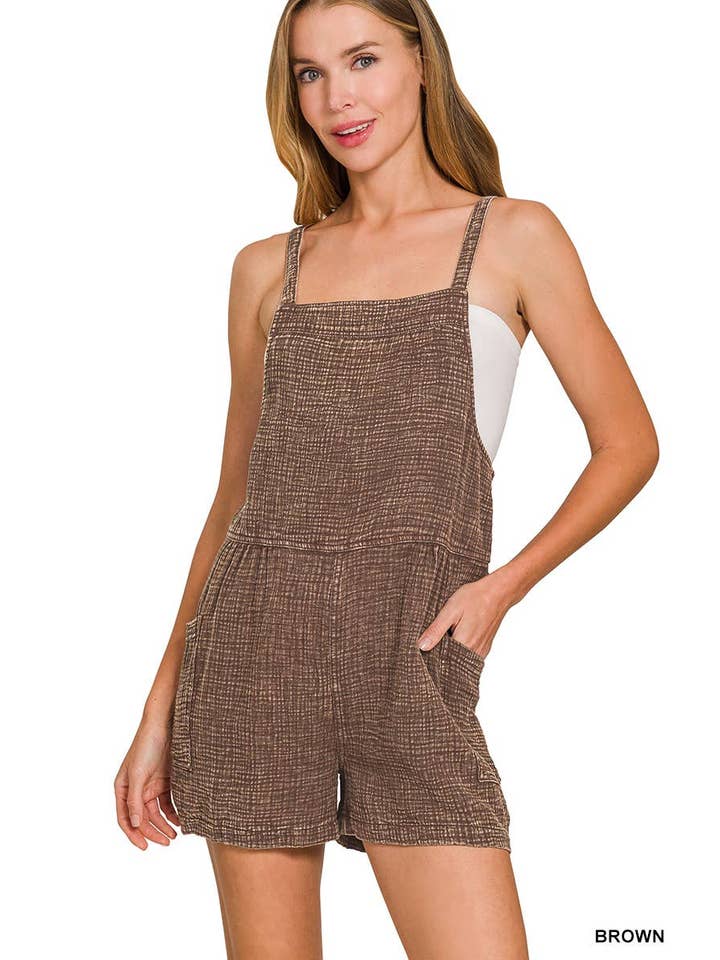 Vanilla Monkey - Wholesale Romper - Women's - Washed Double Gauze Tie Back Rompers5