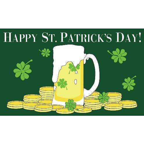 Happy St Patricks Day (Ireland/Irish) 5'x3' for wholesale by Worldwide Flags Ltd