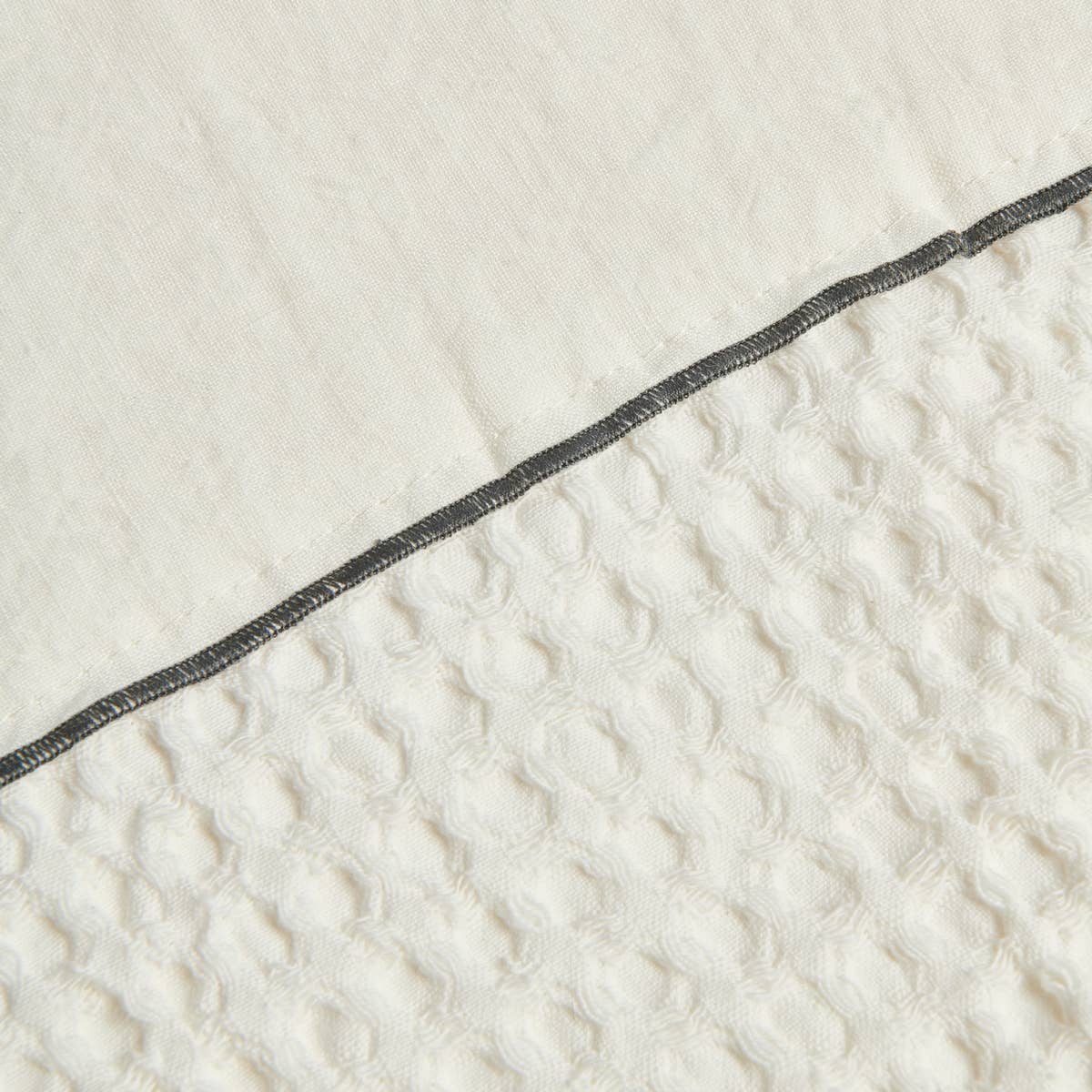 BUSATTI - Wholesale Tea Towel - Cotton honeycomb towel with 1 linen border3