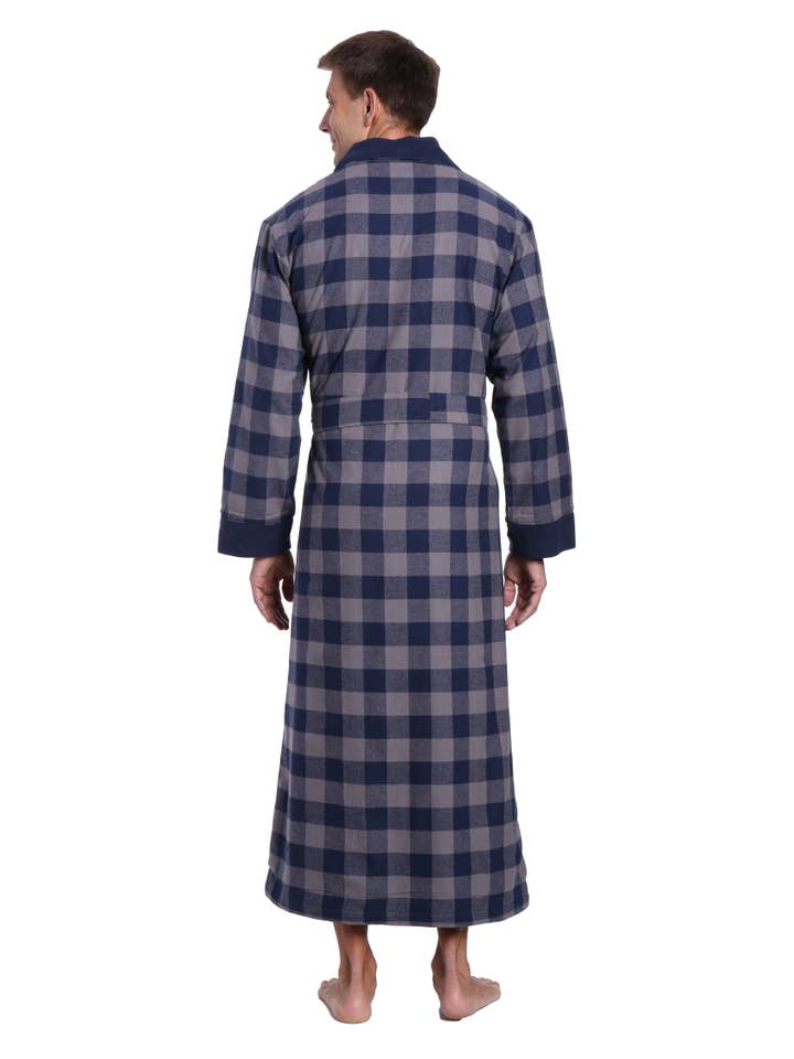 Noble Mount - Wholesale Robe – Men's - Men's Premium 100% Cotton Flannel Fleece Lined Robe44