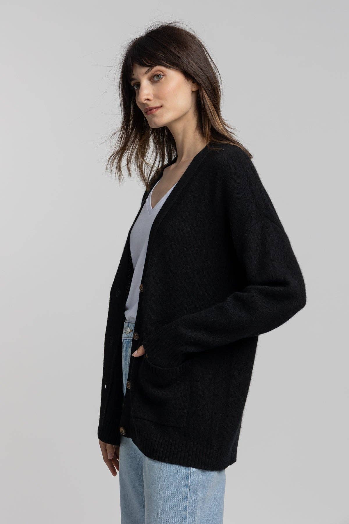 QUINN - Wholesale Cardigan - Women's - Cashmere Boyfriend Cardigan15