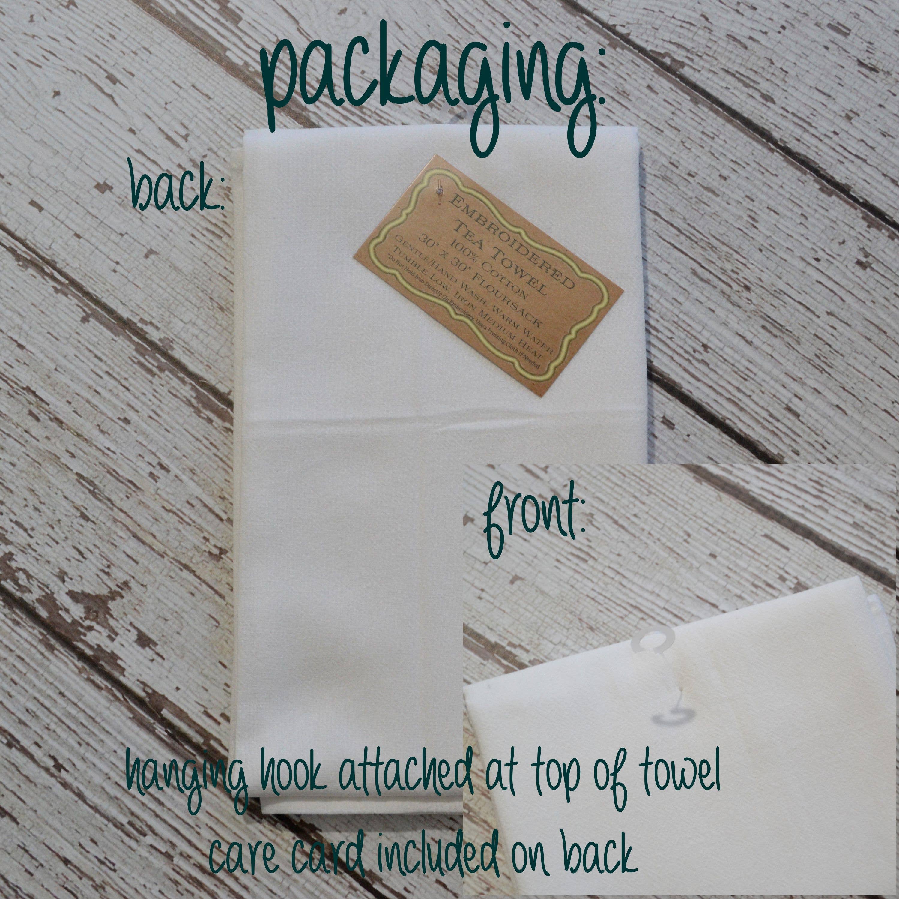 SewMuchMoreStore - Wholesale Tea Towel - Farm Sweet Farm Tea Towel - Embroidered Floursack Towel1