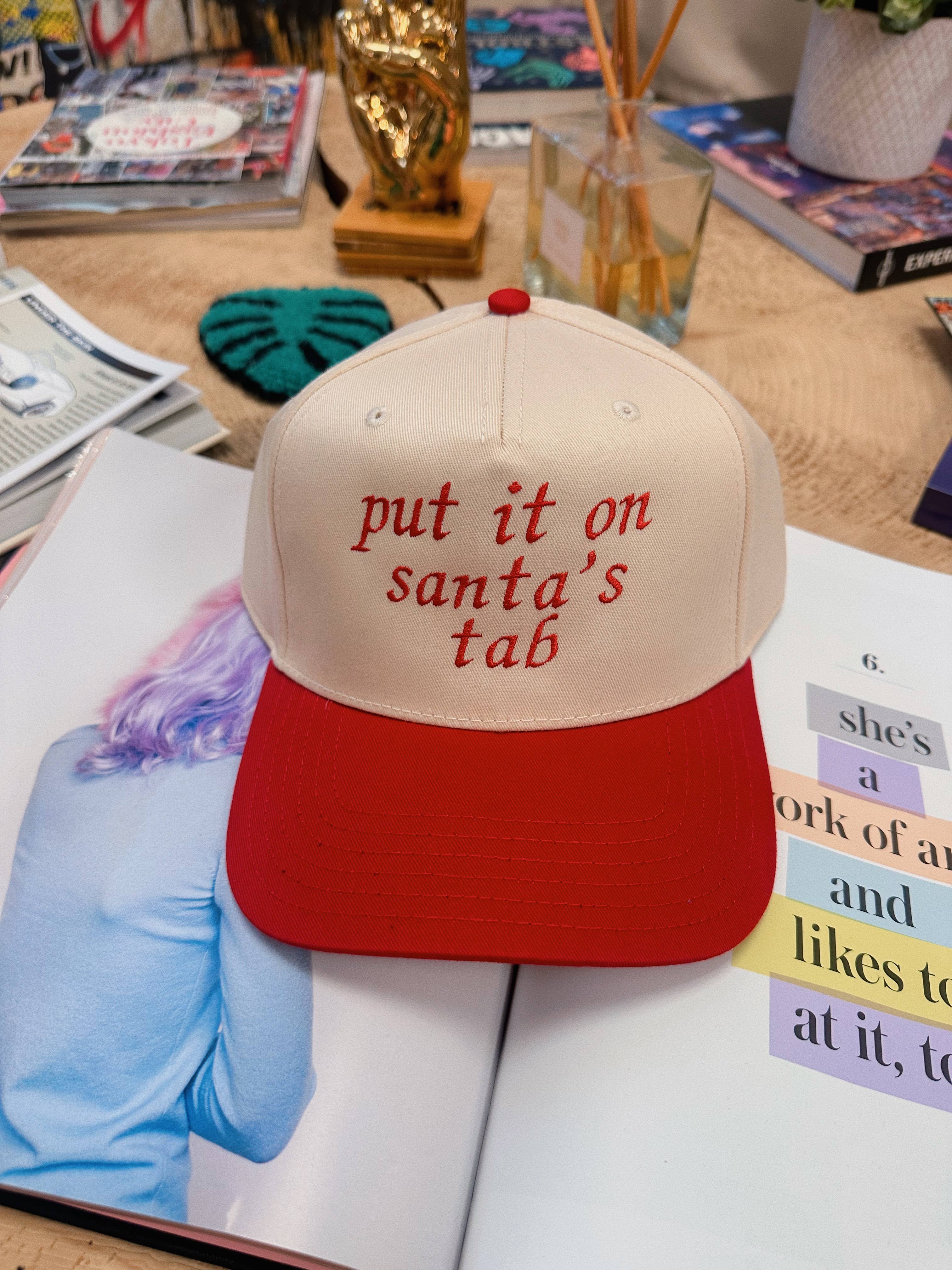 Happy Hour - Wholesale Trucker Hat - Unisex - Put It On Santa's Tab Embroidered Hat0