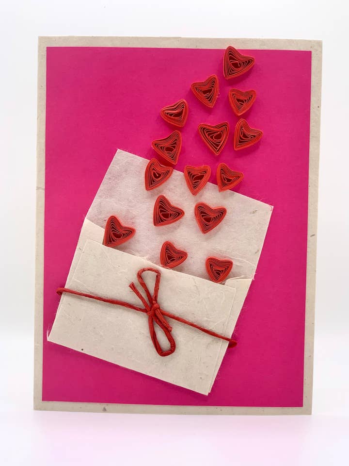 Tarjeta de felicitación Sending Love para venta al por mayor de Lokta Cards