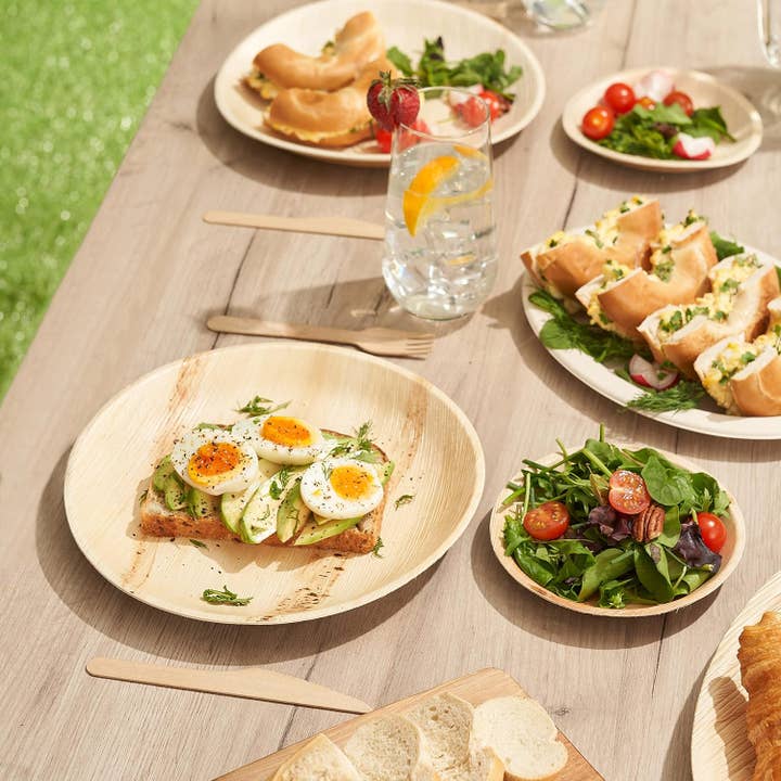 MicRic - Wholesale Disposable Plate - Palm leaf 6 Inch Round Plate (600 Pack) Buy By Box1