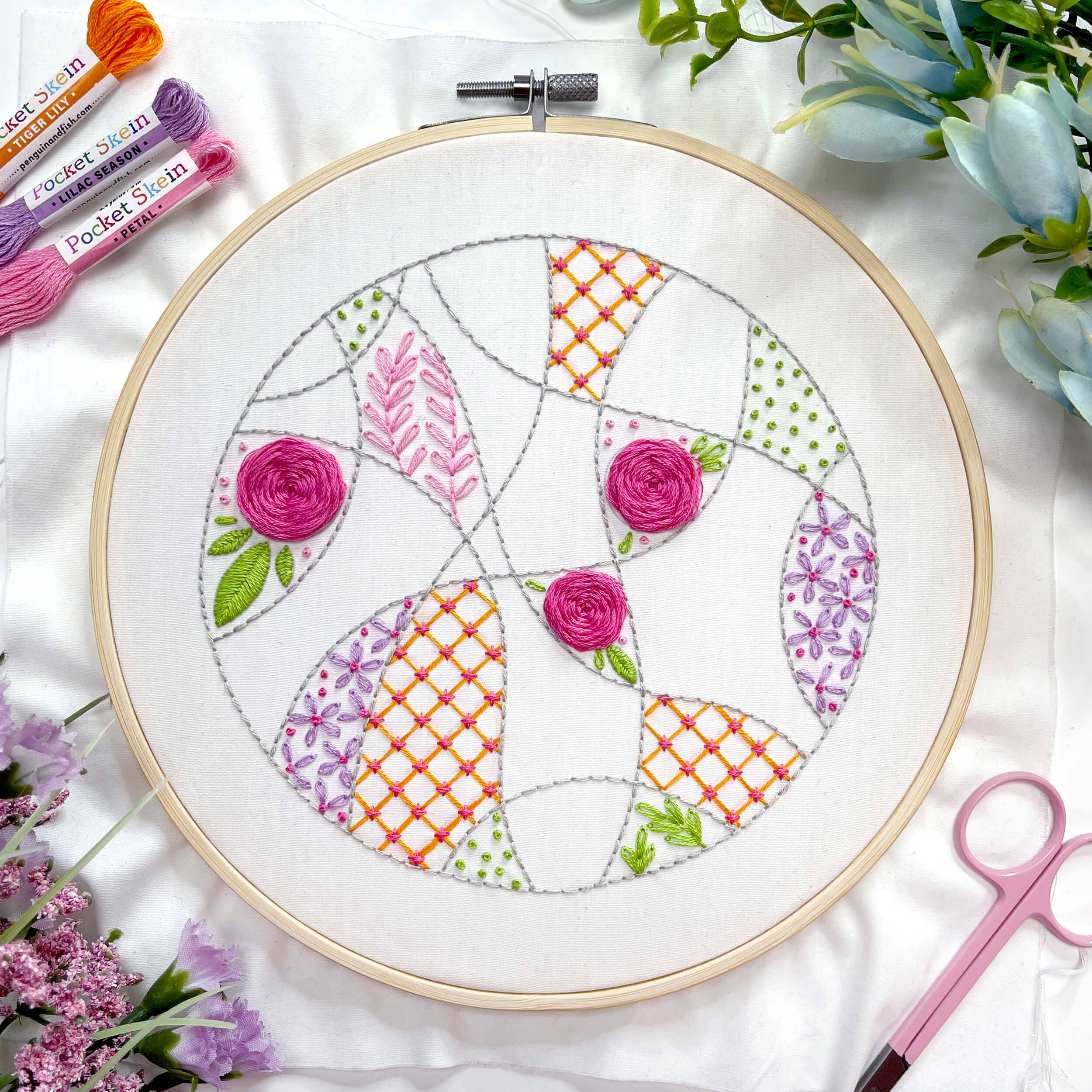 Penguin & Fish - Vendita all'ingrosso Attrezzatura per ricamo/punto croce - Kit da ricamo Summer Melody 8"9