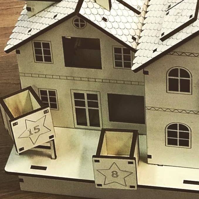 Fustik - Wholesale Advent Calendar - Wooden House Advent Calendar3